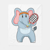 Elefant in Tennis mit Tennisschläger Fleecedecke (Vorderseite)