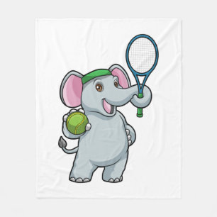 Elefant in Tennis mit Tennisschläger Fleecedecke