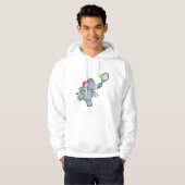 Elefant in Tennis mit Tennisschläger Hoodie (Vorne ganz)