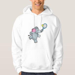 Elefant in Tennis mit Tennisschläger Hoodie