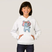 Elefant in Tennis mit Tennisschläger Hoodie (Vorne ganz)