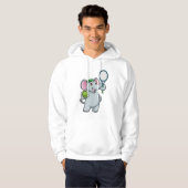 Elefant in Tennis mit Tennisschläger Hoodie (Vorne ganz)