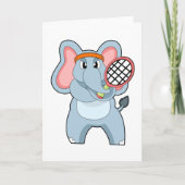 Elefant in Tennis mit Tennisschläger Karte (Vorderseite)