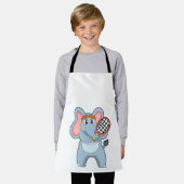 Elefant in Tennis mit Tennisschläger Schürze (Getragen)