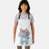 Elefant in Tennis mit Tennisschläger Schürze (Insitu)