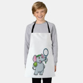 Elefant in Tennis mit Tennisschläger Schürze (Getragen)