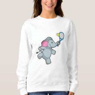 Elefant in Tennis mit Tennisschläger Sweatshirt