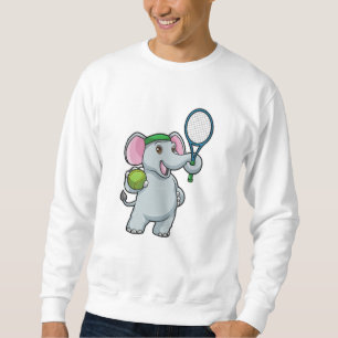 Elefant in Tennis mit Tennisschläger Sweatshirt