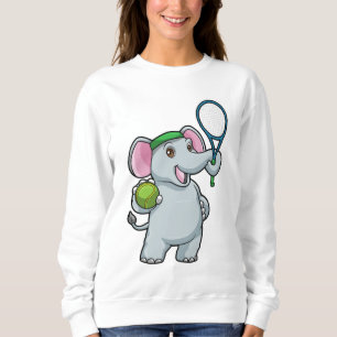 Elefant in Tennis mit Tennisschläger Sweatshirt