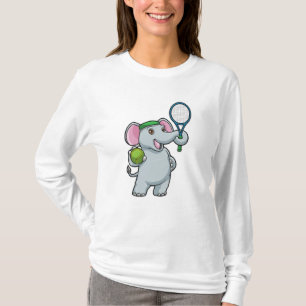 Elefant in Tennis mit Tennisschläger T-Shirt