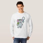 Elefant in Tennis mit Tennisschläger T-Shirt (Vorne ganz)