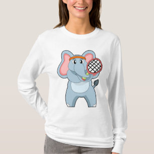 Elefant in Tennis mit Tennisschläger T-Shirt