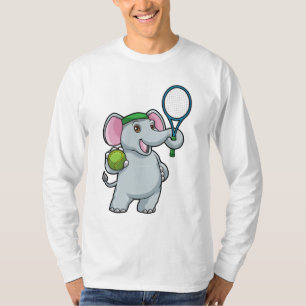 Elefant in Tennis mit Tennisschläger T-Shirt