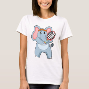Elefant in Tennis mit Tennisschläger T-Shirt