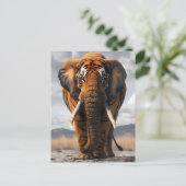 Elefant in Tigerverkleidung Postkarte (Stehend Vorderseite)
