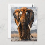 Elefant in Tigerverkleidung Postkarte (Vorne/Hinten)