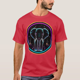 Elefant in Weltraum-Wildtiere kosmische Neon Grafi T-Shirt