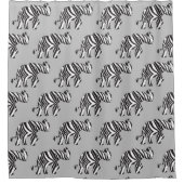 Elefant in Zebra Print Duschvorhang (Vorderseite)