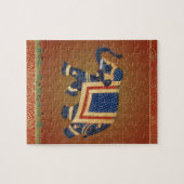 Elefant Indien Yoga rot blau Muster Puzzle (Horizontal)