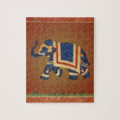 Elefant Indien Yoga rot blau  Muster Puzzle (Vertikal)
