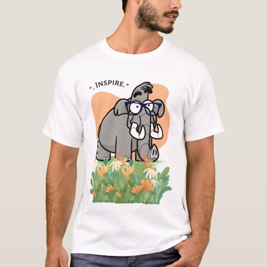 Elefant inspiriert T-Shirt (Vorderseite)