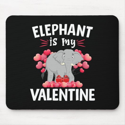 Elefant ist mein Valentinstag Frohen Valentinstag Mousepad (Vorne)