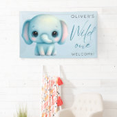 Elefant Junge 1. Geburtstag Banner (Insitu)