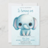 Elefant Junge 1. Geburtstag Einladung (Vorderseite)