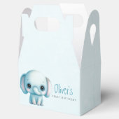 Elefant Junge 1. Geburtstag Geschenkschachtel (Geöffnet)