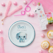 Elefant Junge 1. Geburtstag Pappteller (Party)