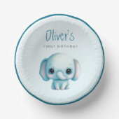 Elefant Junge 1. Geburtstag Pappteller (Vorderseite)