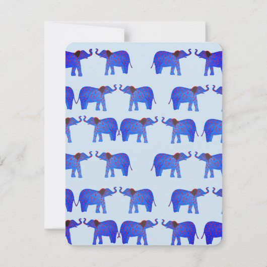 Elefant, Junge zum Geburtstag Einladung (Rückseite)