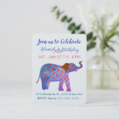 Elefant, Junge zum Geburtstag Einladung (Stehend Vorderseite)