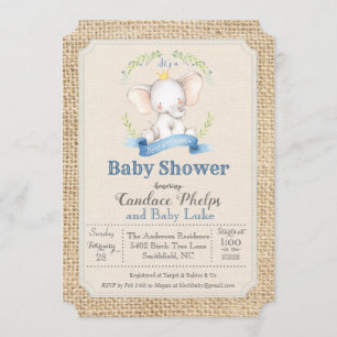 Elefant Jungen Baby Shower Einladung