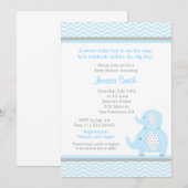 Elefant-Jungen-Babyparty-Einladung Einladung (Vorne/Hinten)