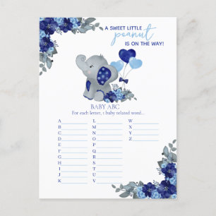Elefant Jungen Babyparty-Spiel Postkarte
