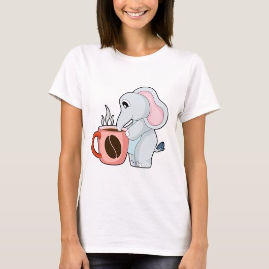 Elefant Kaffeetasse T-Shirt (Vorderseite)