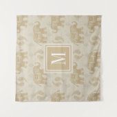 Elefant-kakifarbiges Wohnwagen-Muster des Wandteppich (Vorderseite)