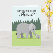 Elefant Karte für eine blühende Wiese (Gelbe Blume)