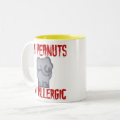 Elefant KEINE Erdnüsse bin ich allergisch Zweifarbige Tasse (Vorderseite Links)