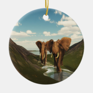 Elefant Keramik Ornament
