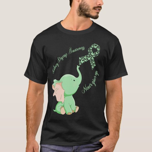 Elefant Kidney Disease Awareness Ribbon T-Shirt (Vorderseite)