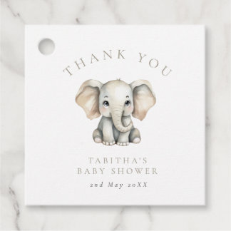 Elefant Kleiner Erdnuss-Baby-Shower-Dankeschön Geschenkanhänger