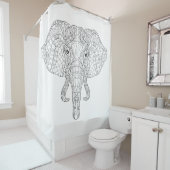 Elefant-Kopf-Gekritzel 2 Duschvorhang (Beispiel)