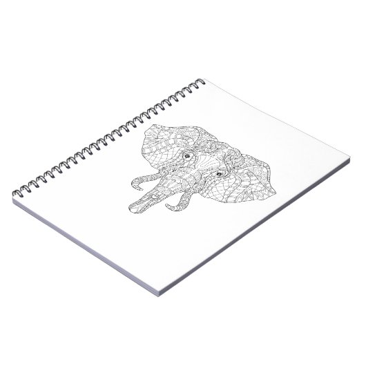 Elefant-Kopf-Gekritzel 2 Notizblock (Linke Seite)