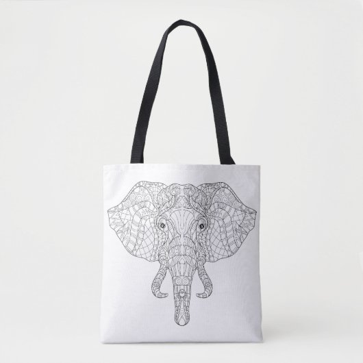 Elefant-Kopf-Gekritzel 4 Tasche (Vorderseite)