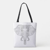 Elefant-Kopf-Gekritzel 4 Tasche (Rückseite)