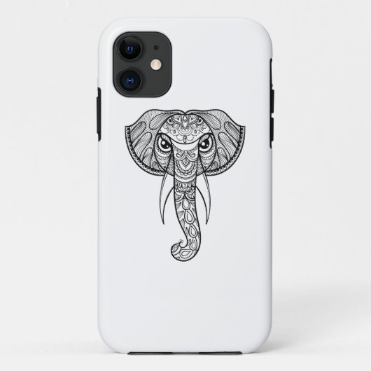 Elefant-Kopf-Gekritzel Case-Mate iPhone Hülle (Rückseite)