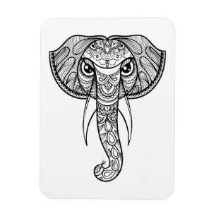 Elefant-Kopf-Gekritzel Magnet