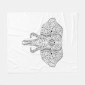 Elefant-Kopf-Gekritzel-Skizze Fleecedecke (Vorderseite (Horizontal))